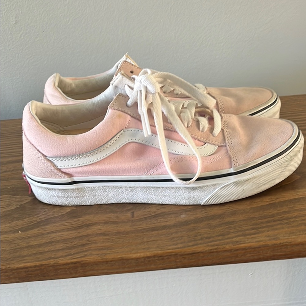 Casual Pink and White Lace-Up Sneakers